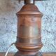 Antique turned wood lamp with engraved brass, Royal Adelaide.