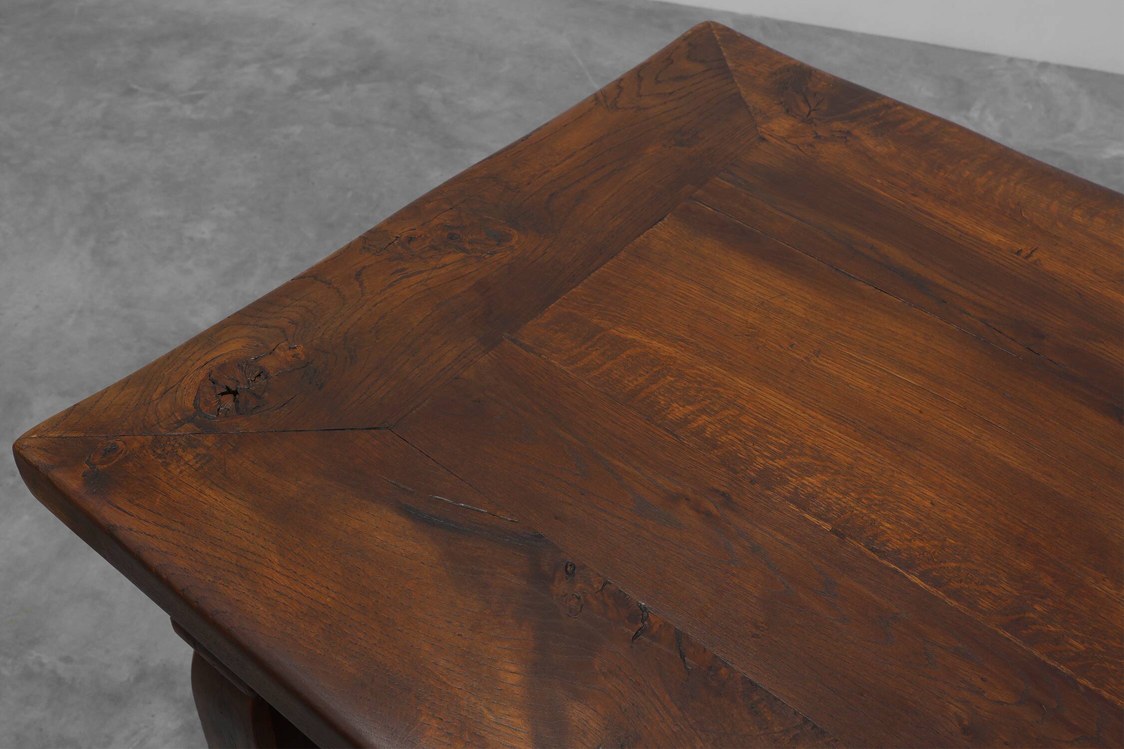 Large French Provincial rustic Oak Table, ca. 1900