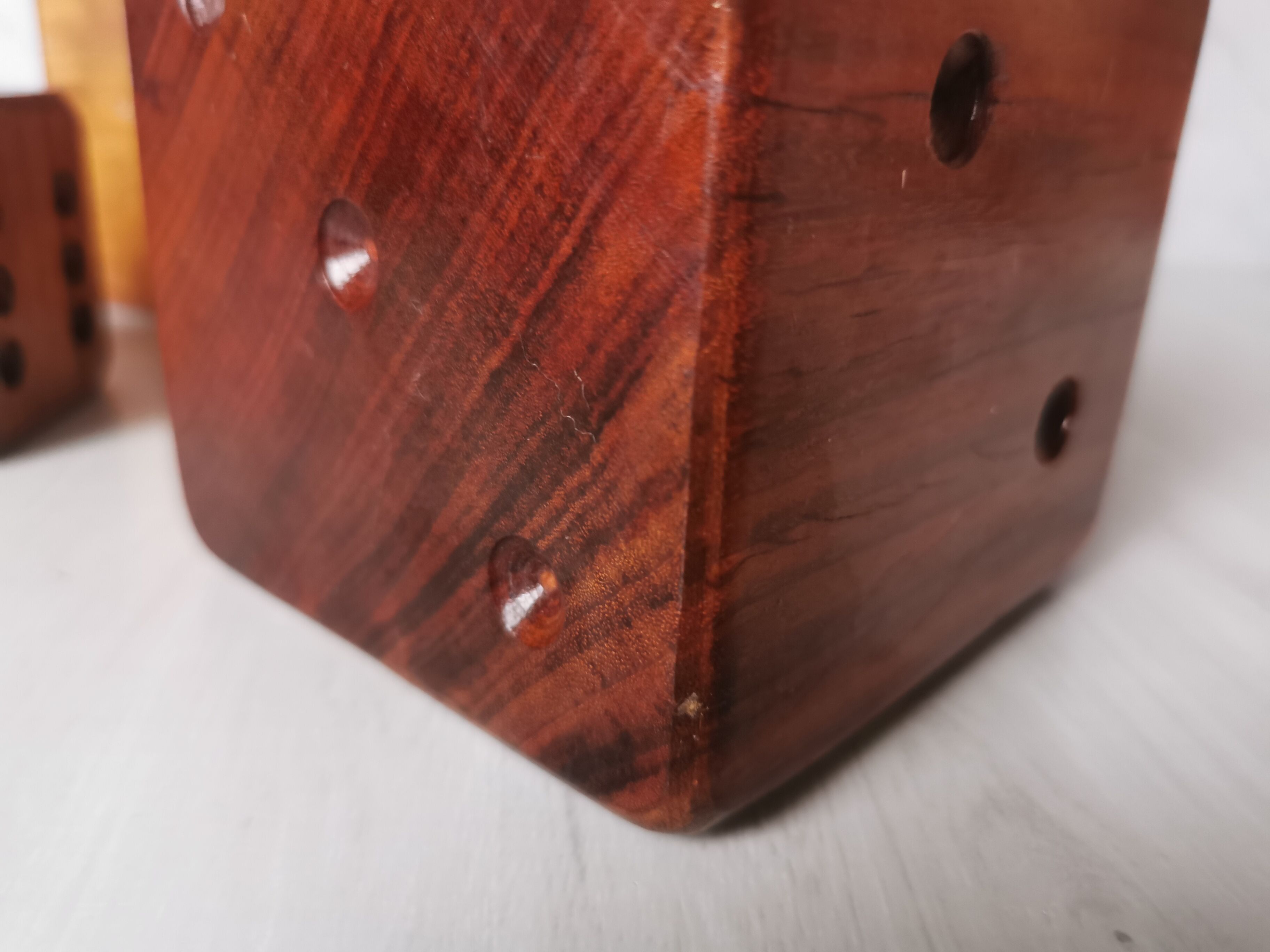 Carved wood dice