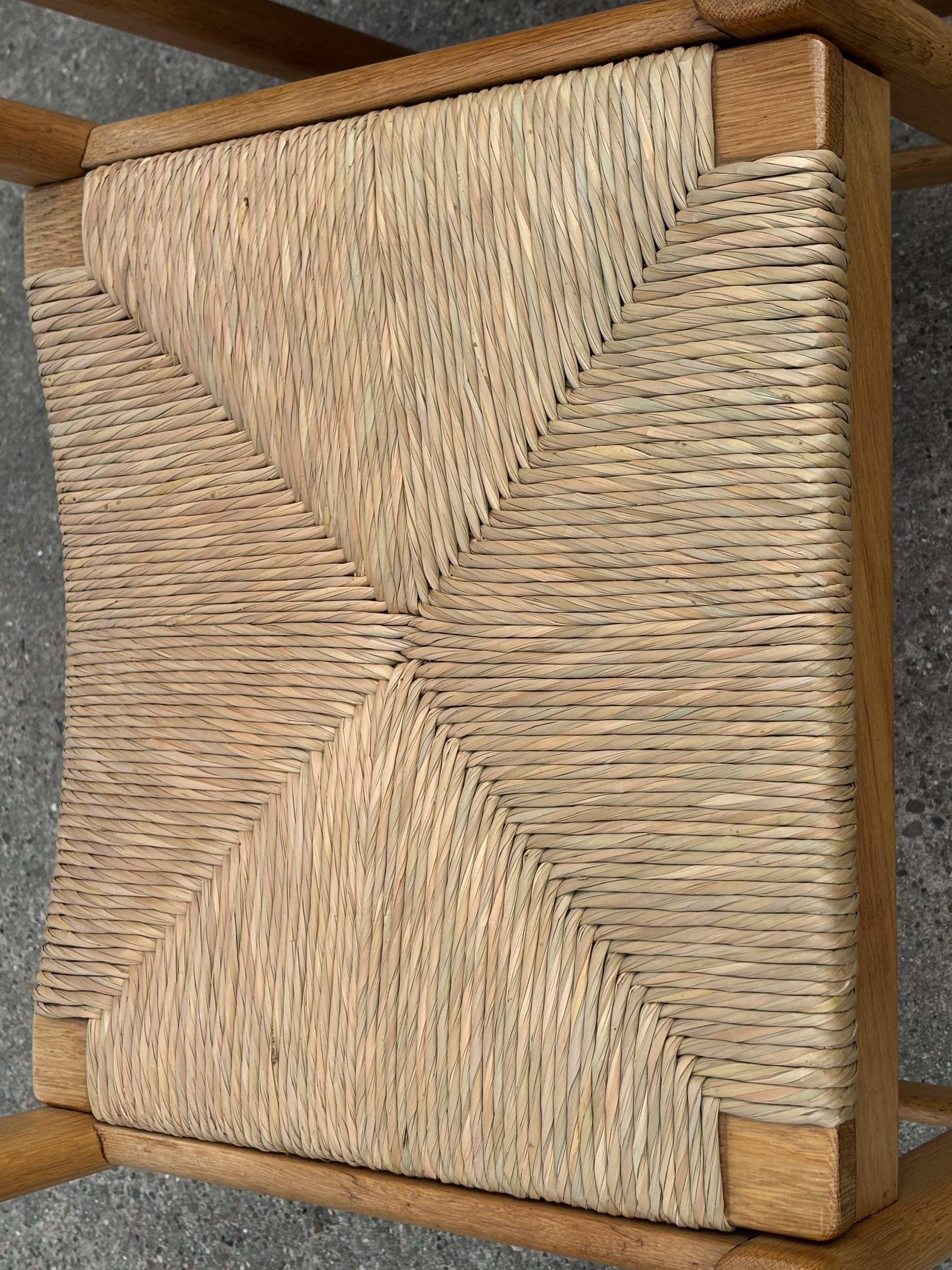 Vintage dining chairs set of 6 oak and rattan design minimalist design