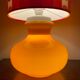 Camaieu table lamp - orange opaline and vintage fabric