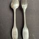 Box of 12 Alfenide table spoons and 12 table forks for Christofle