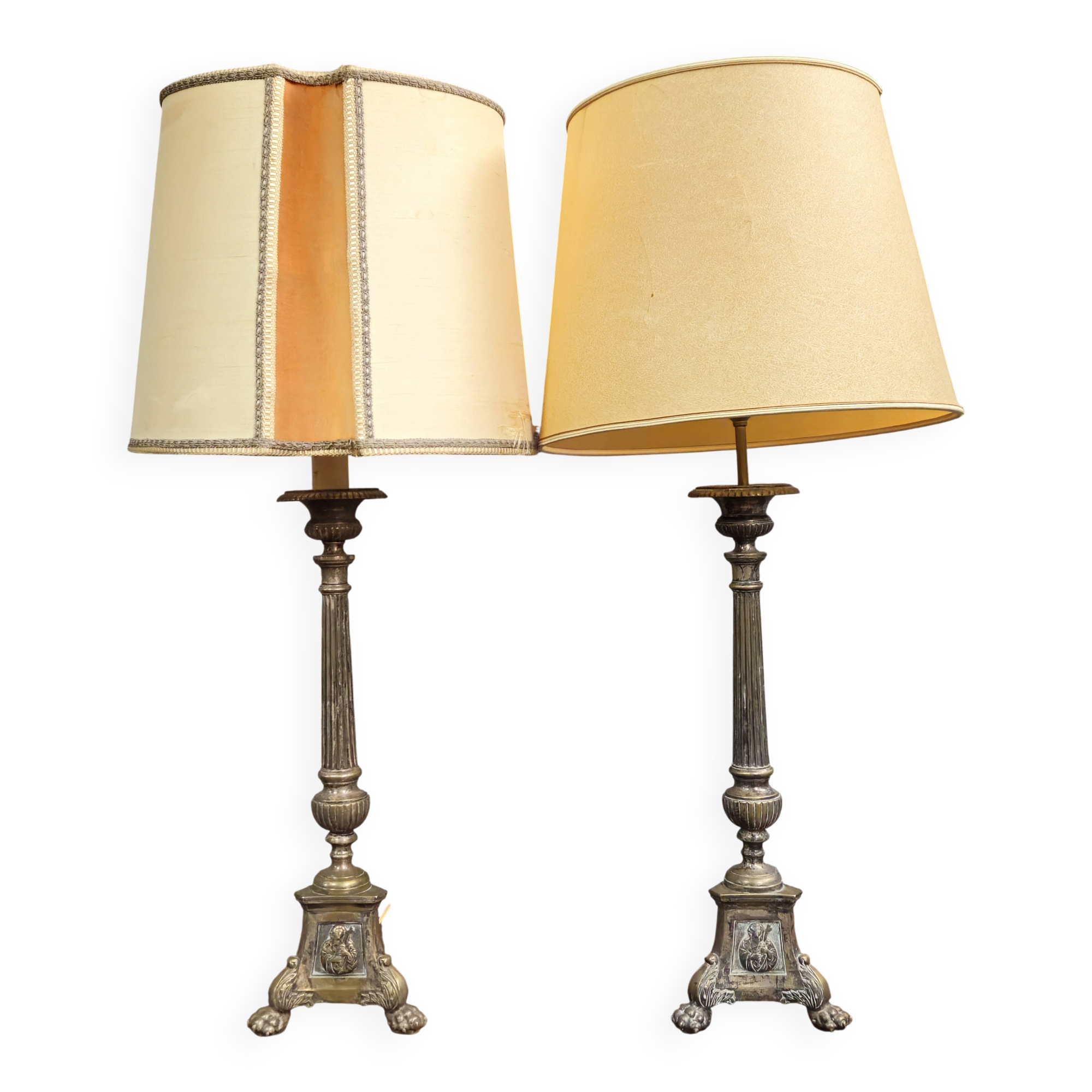 Paire de lampes anciennes en bronze – style classique