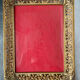 Vintage metal frame in gold colored brass 29.5 cm x 23 cm convex glass