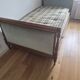 Paire de lits bateau Louis Philippe en bois massif sculpté & velours vert v