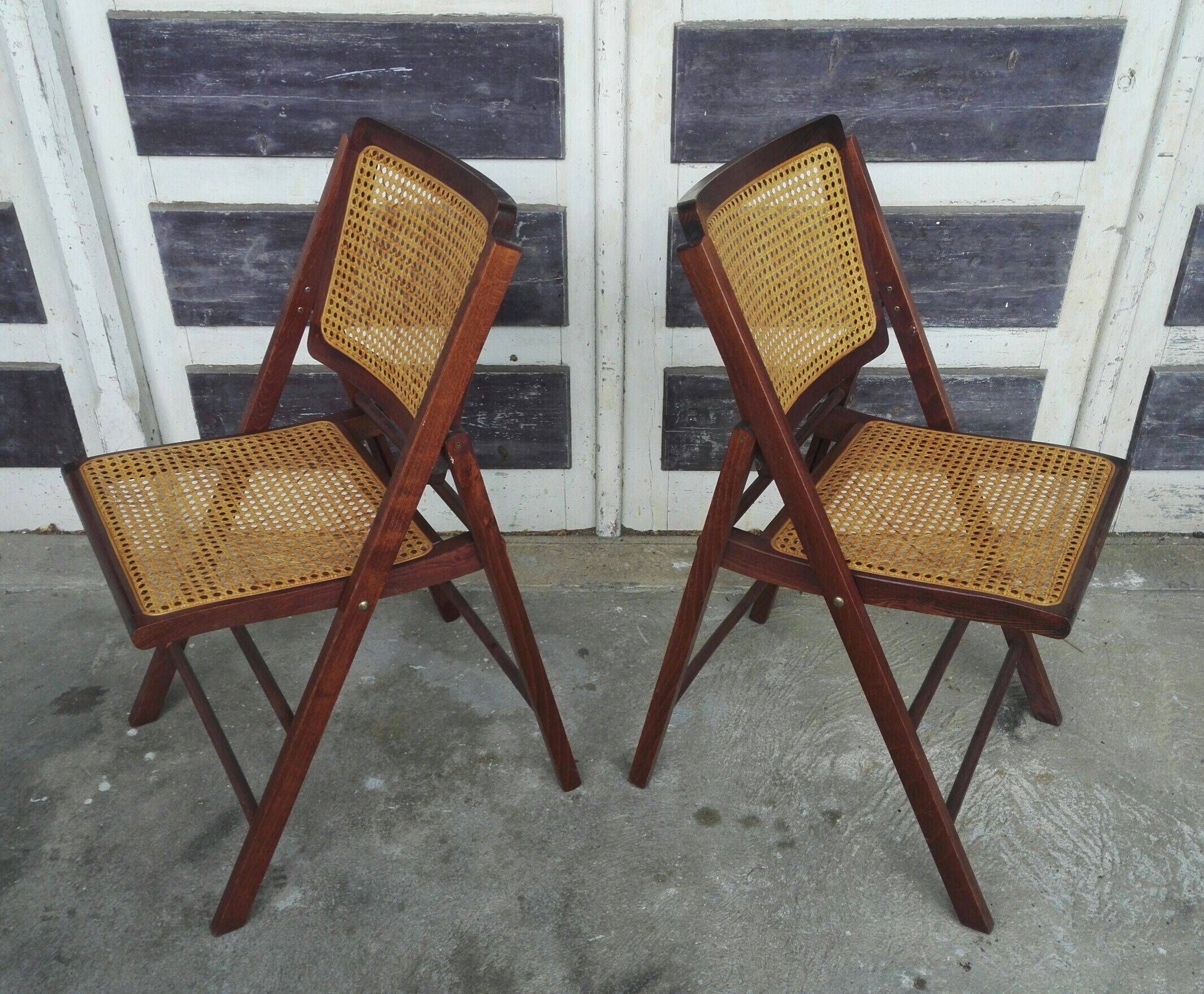 Canned chairs pair