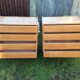 Vintage commodes (duo) in oak with 4 drawers.