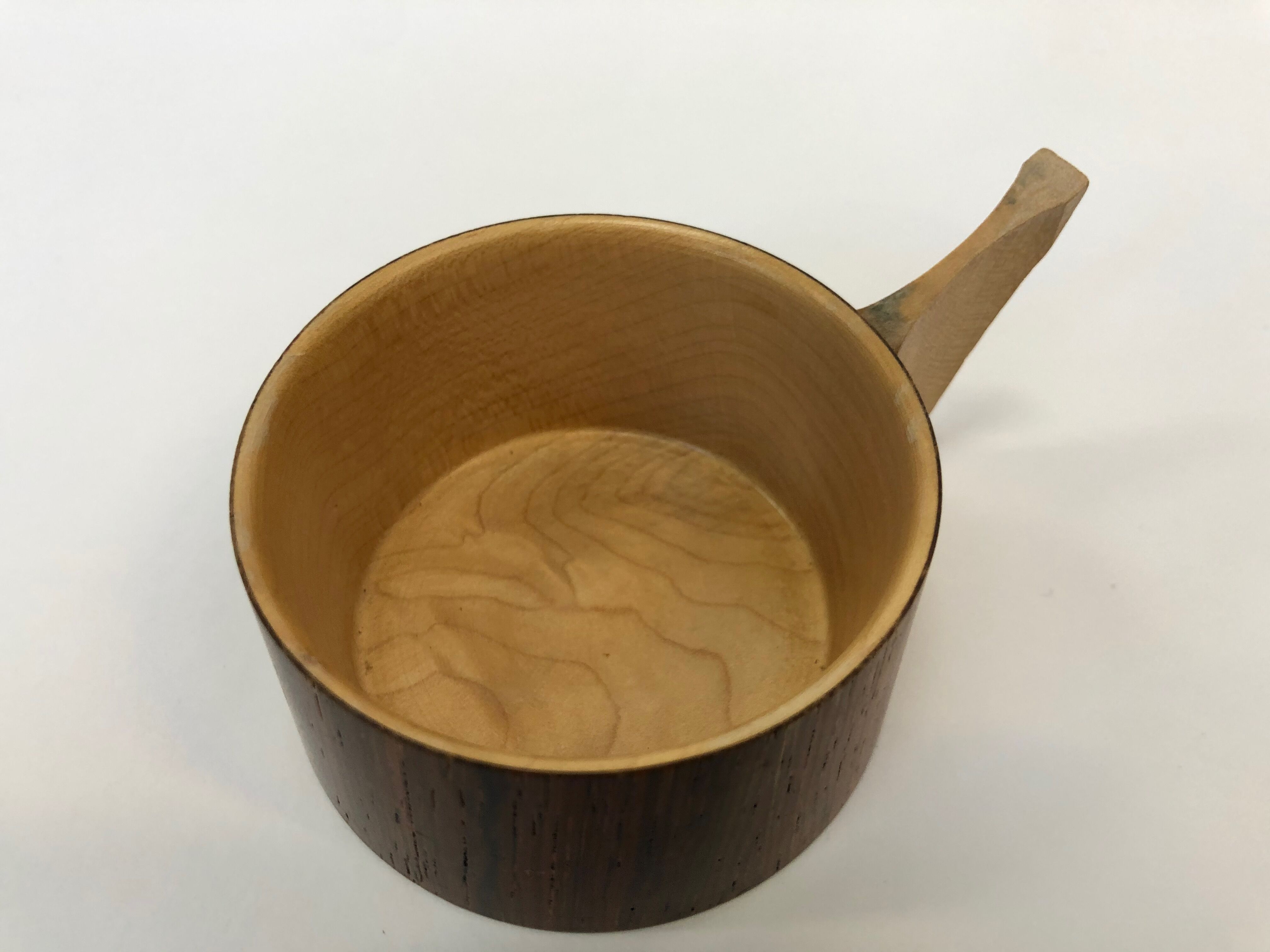 Vintage wooden cups and saucers in teak