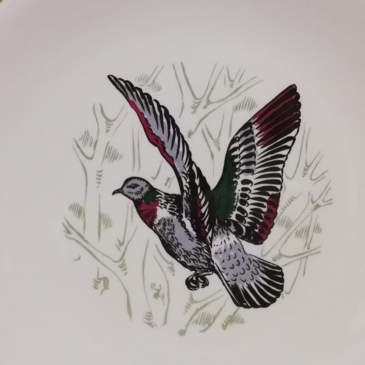 6 assiettes plates Gien Marly "animaux des forêts"