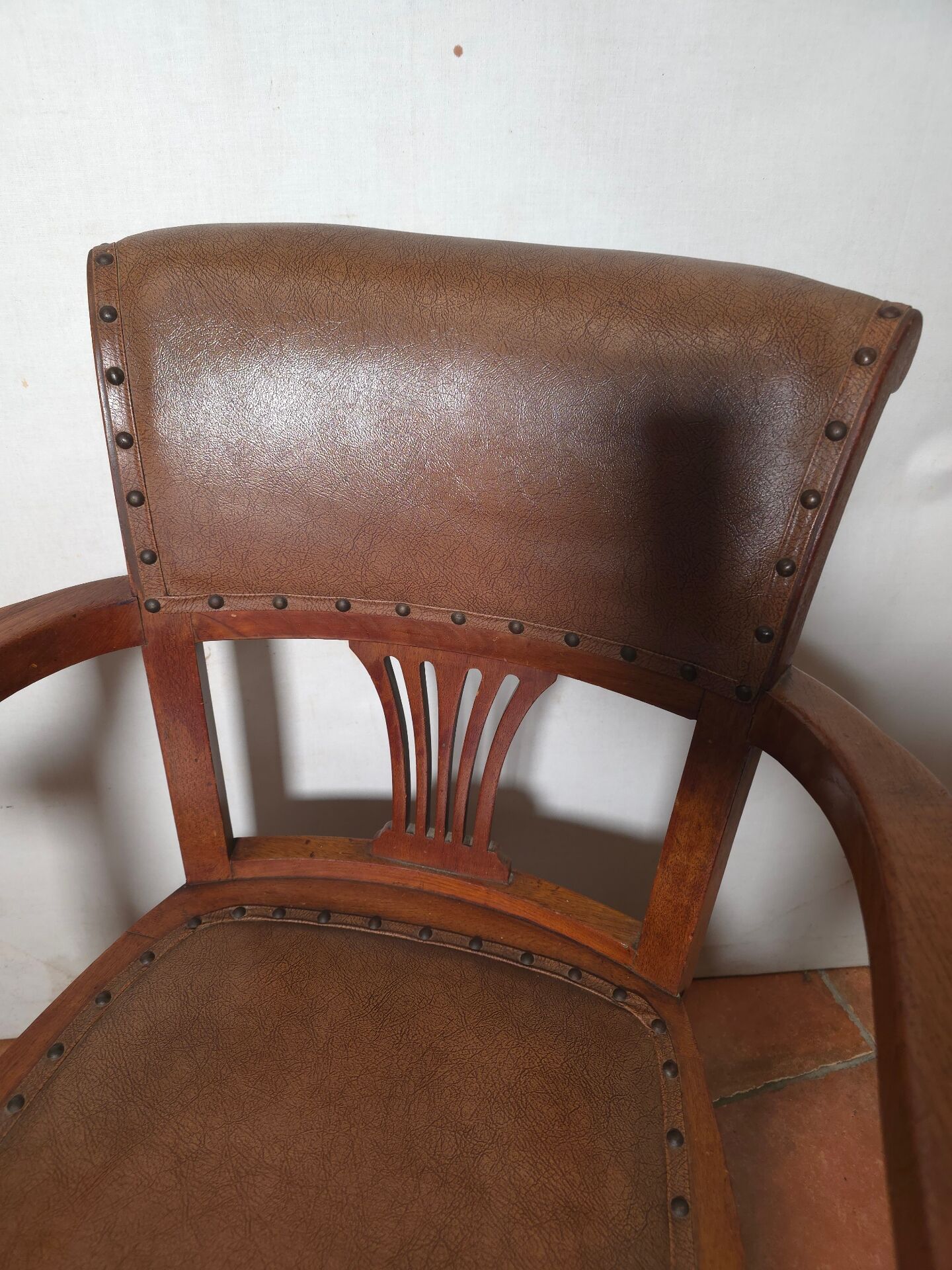 Fauteuil de Bureau Américain ancien en chêne