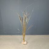 Vintage brass cattail floor lamp by Daniel D'Haeseleer, 1970s