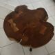 Coffee table wooden top trunk brutalist metal legs