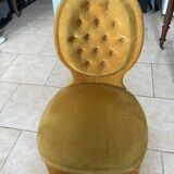Pouf crapaud velours jaune d’or