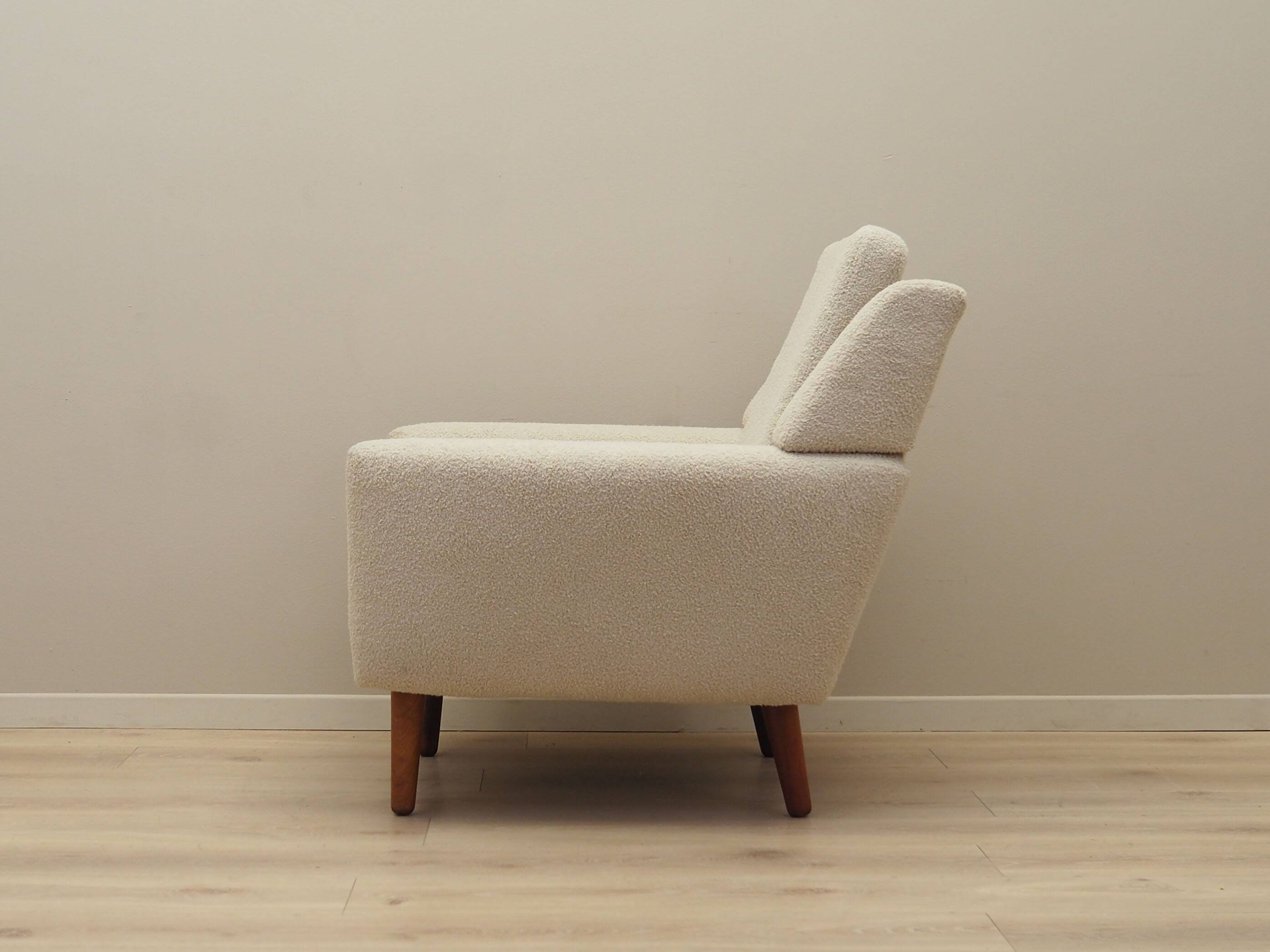 Cream armchair, Danish design, 1970s, production: Denmark