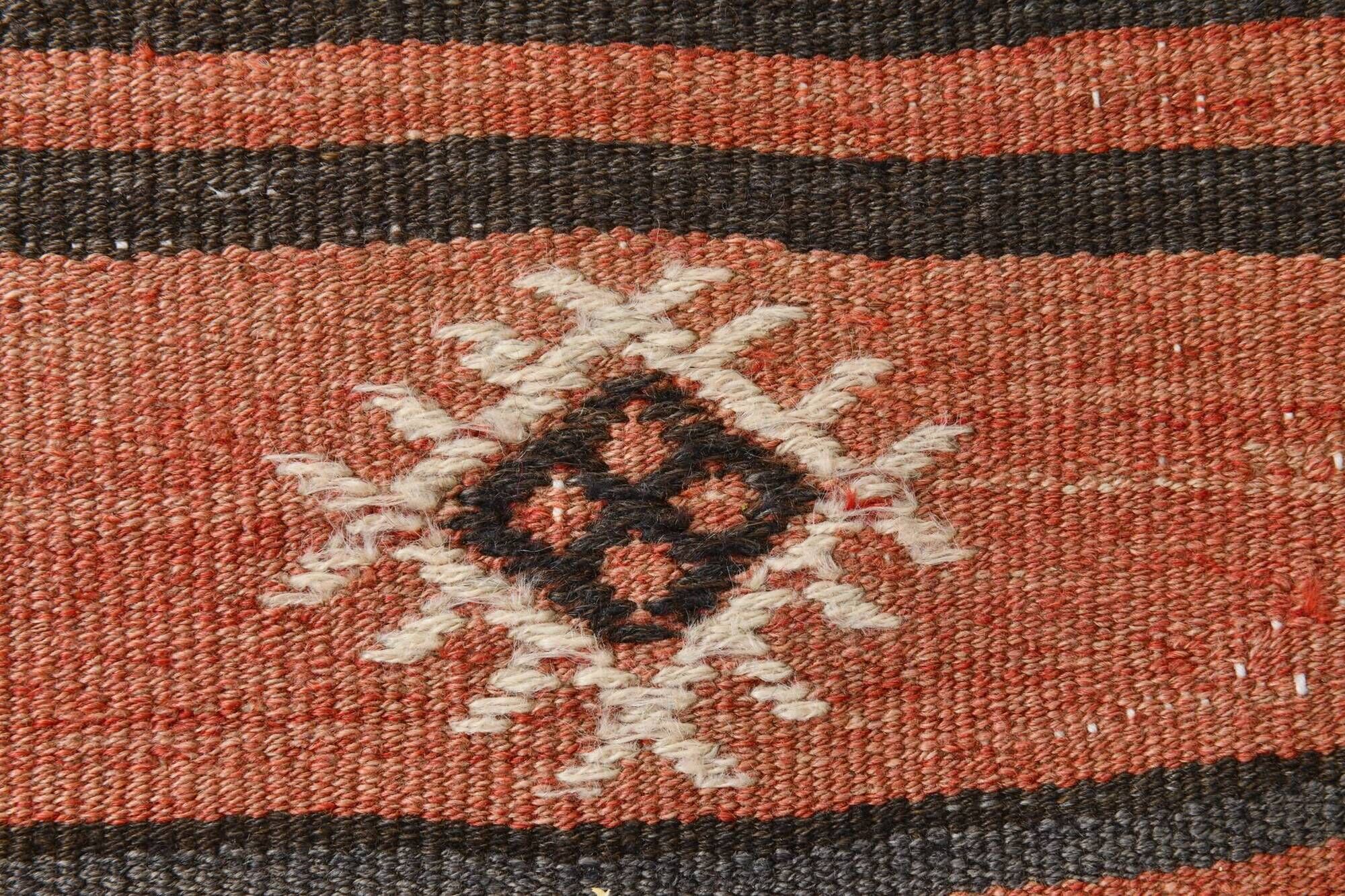 5x8 Kilim Striped Multicolor Kilim Rug,Oushak Handmade Area Rug,134x2145 Cm