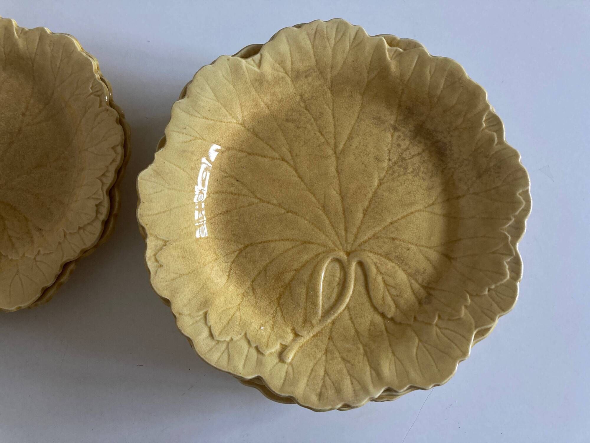 set of 11 Wedgwood vine plates English slip 19th
