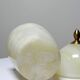 Small vintage box in beige marble/alabaster and brass