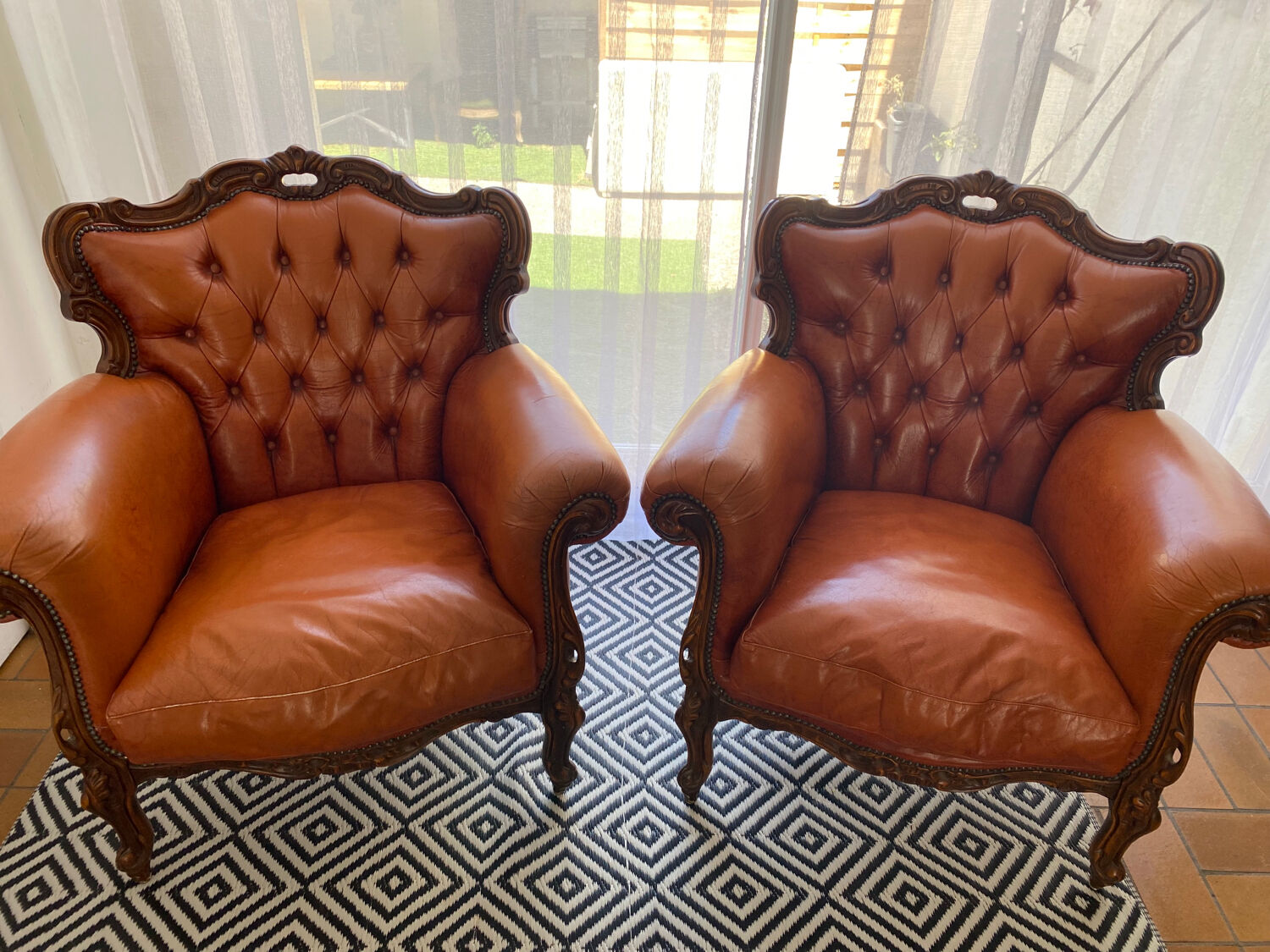 Chesterfield baroque armchairs