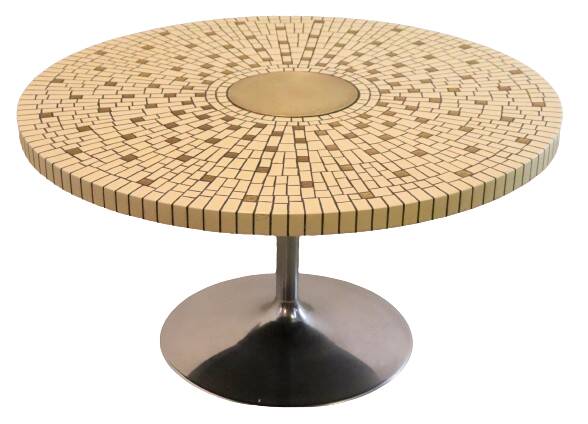 Table ronde mozaiektafel avec tulpvoet 'Schwalingen'