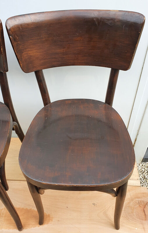 2 mahogany varnished bistro chairs