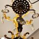 Five-light chandelier in chiseled bronze and crystal
