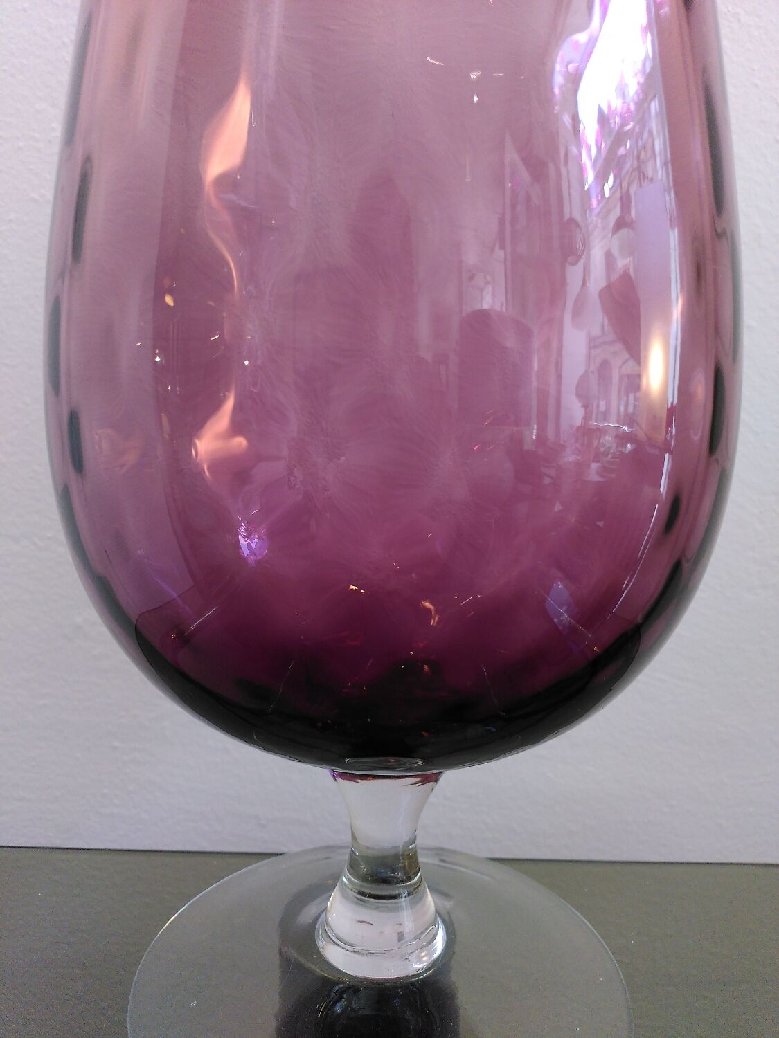 Large blown glass vase, Empoli 1960