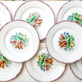 Assiettes plates vintage, Digoin Sarreguemines, modèle Lorraine