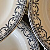 Salins R&A ironstone soup plates, Louis XVI Garland pattern