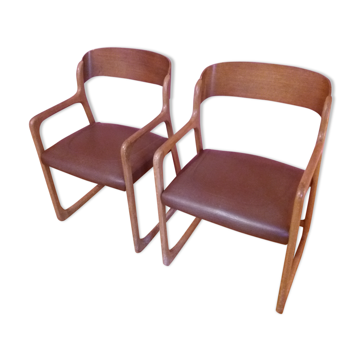 Pair of Chair "sled" by Baumann