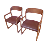 Pair of Chair "sled" by Baumann