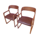 Paire de fauteuil "traineau" par Baumann