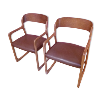 Pair of Chair "sled" by Baumann