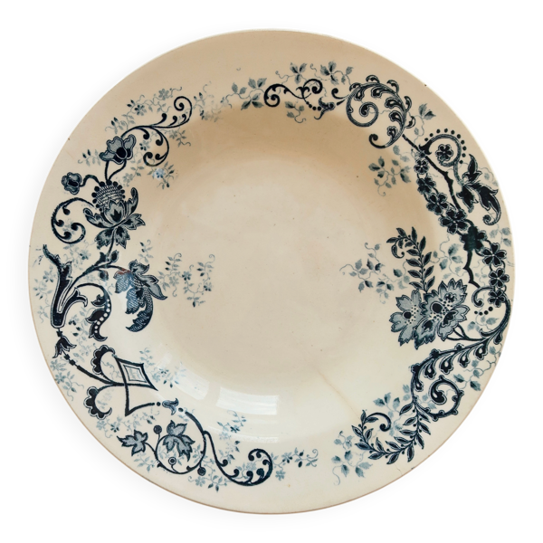 Assiette creuse ancienne terre de fer HB&Cie Choisy-le-Roi - Modèle Sévigné