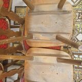 Lot de 12 chaises bistrot skaï rouge 1960 vintage