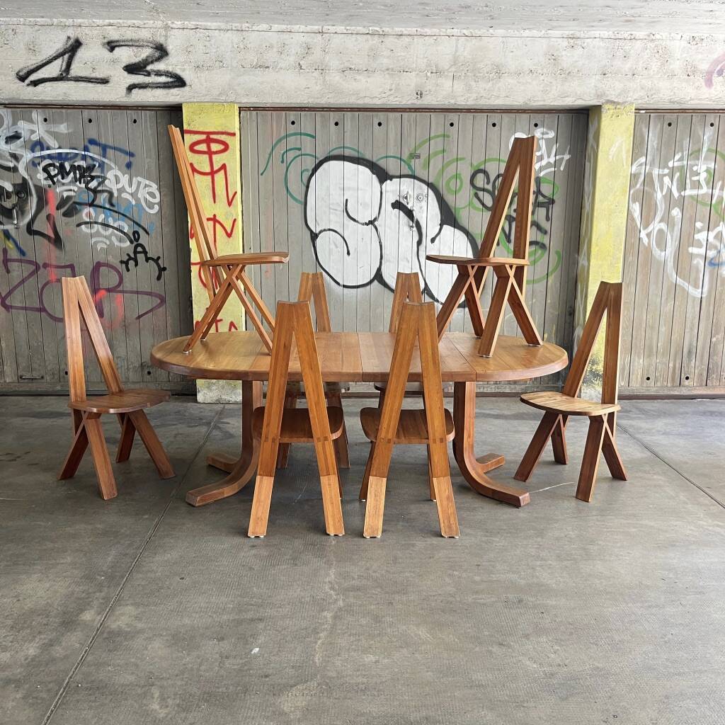 Table T40 in solid oak by Pierre Chapo from around 1970.