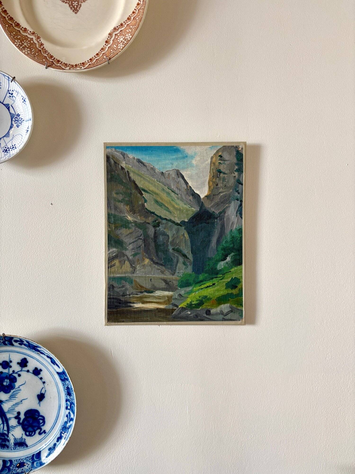 Oil painting on canvas "Cliff and River" No. 44