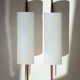 Modernist adjustable wall lights in teak and brass – 1950