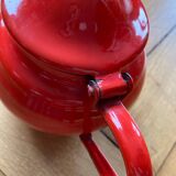 Red enamel teapot