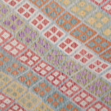 Handmade flat woven geometric kilim rug- 202x296cm