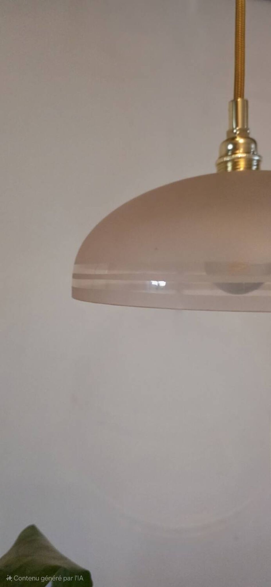 Pendant light, frosted pink glass
