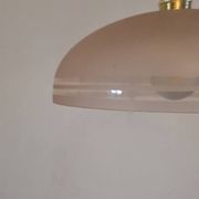 Pendant light, frosted pink glass