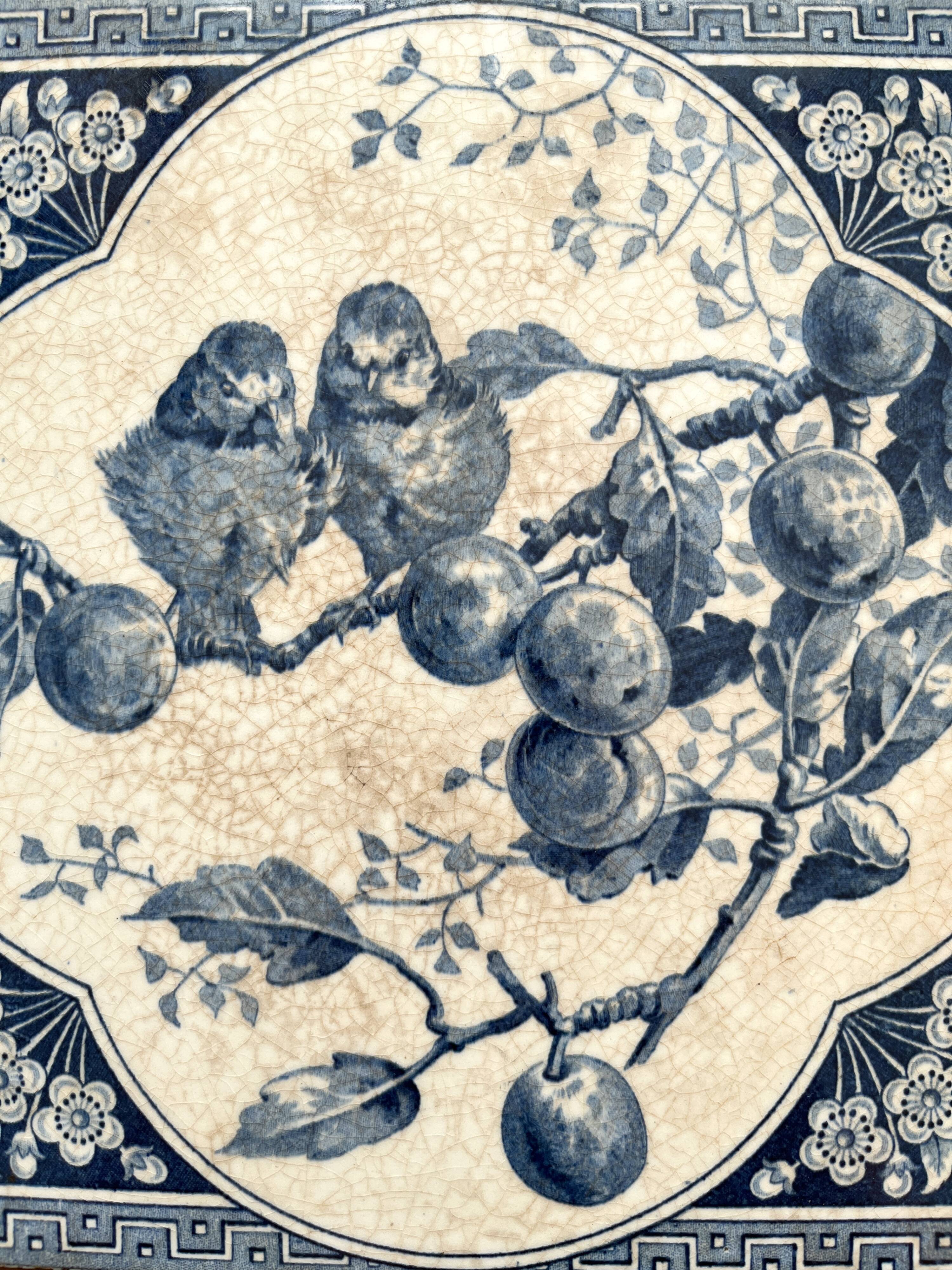 Gien birds iron earthenware trivet