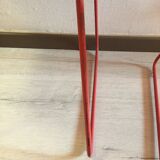 Red muuto "visu" chairs with sled base