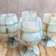 Set of 4 vintage onyx stemmed glasses