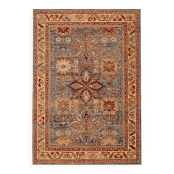 Tapis oriental beige bleu rouge
