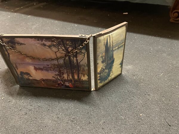 Miroir barbier triptyque