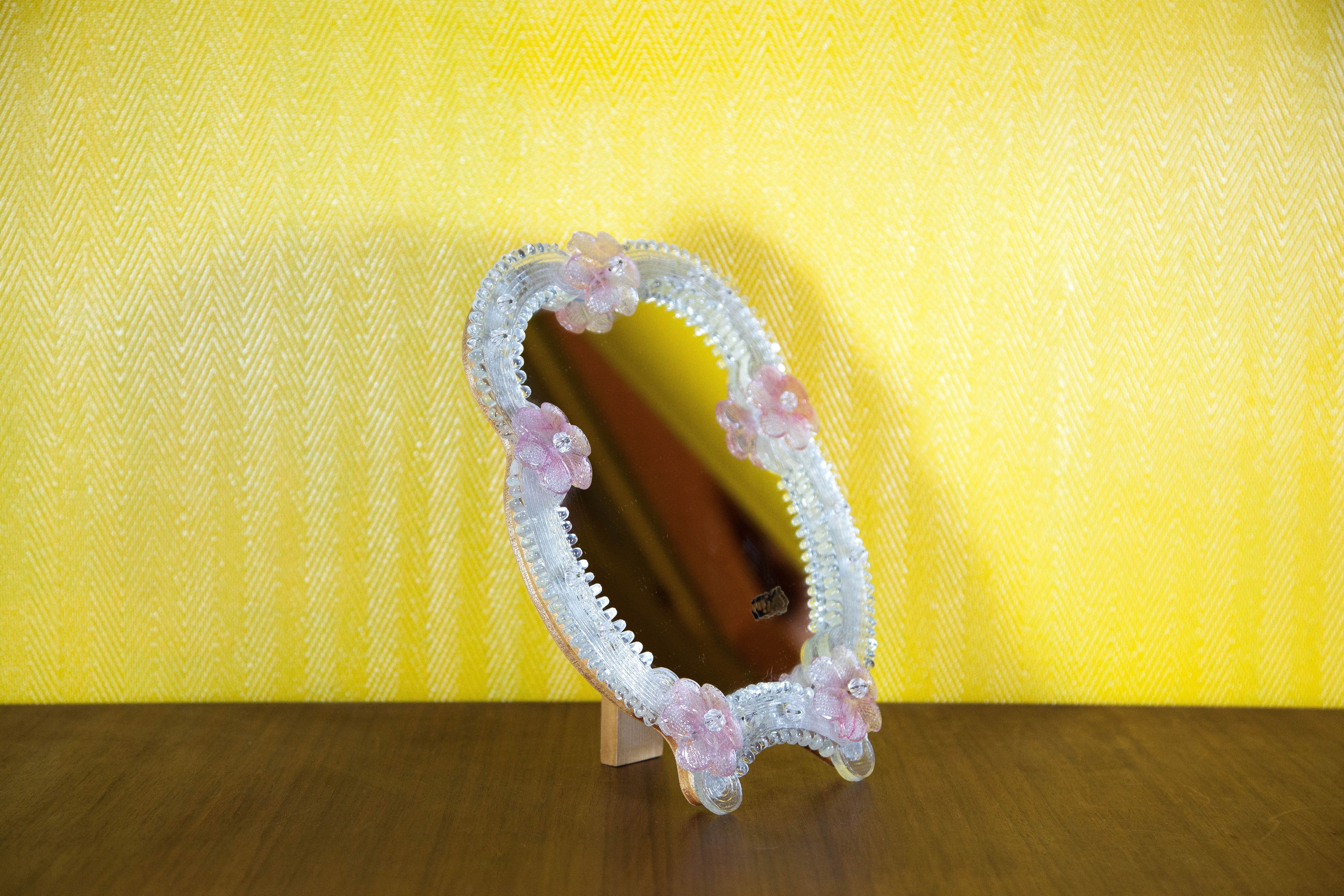 Venetian mirror Ongaro e Fuga Italy, Murano glass mirror, table mirror or wall mirror