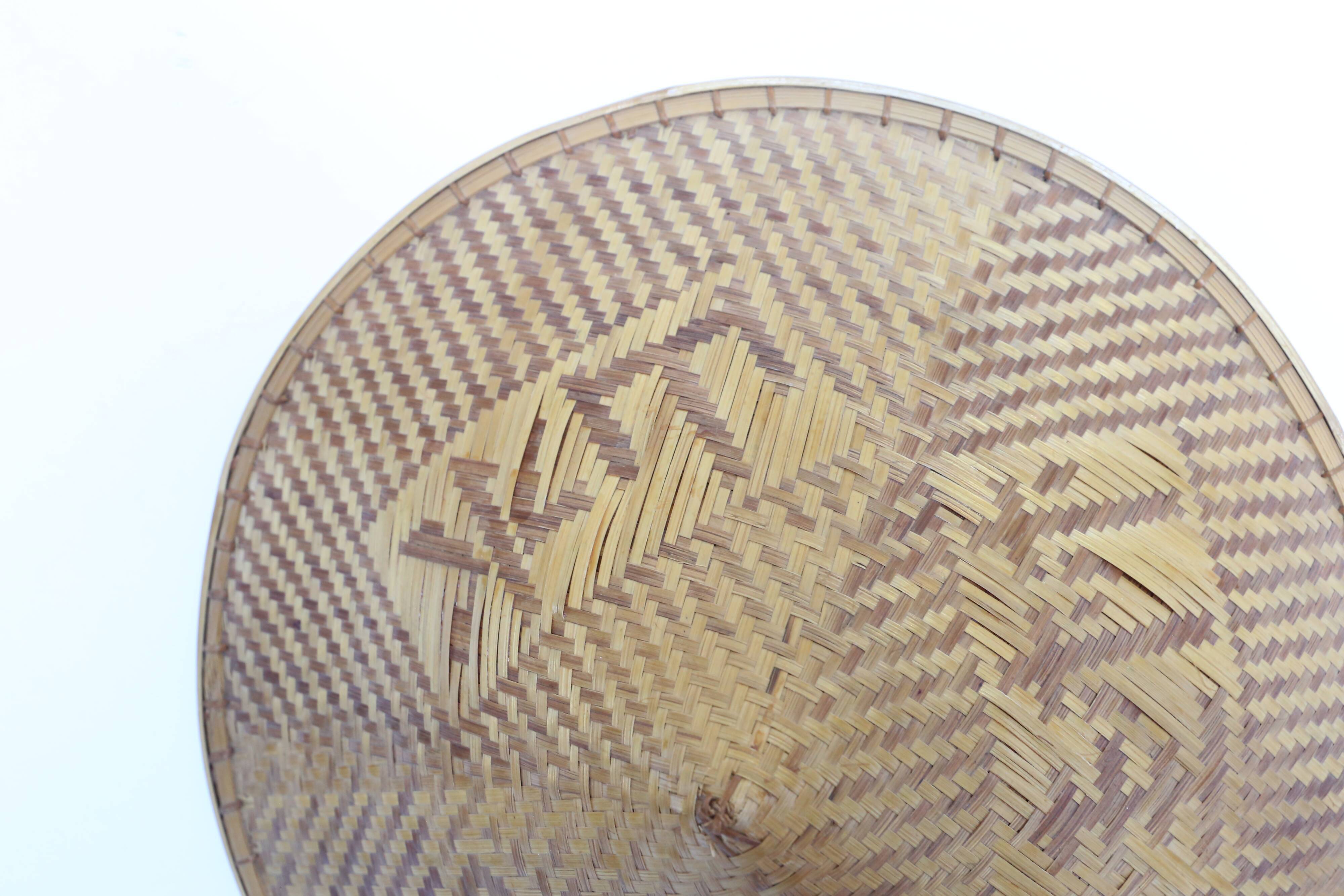 Vintage Chinese hat, bohemian wall decoration