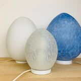 Domec egg lamp, white glass, 70s