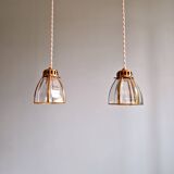 Suspension design en laiton et verre transparent (5 disponibles)